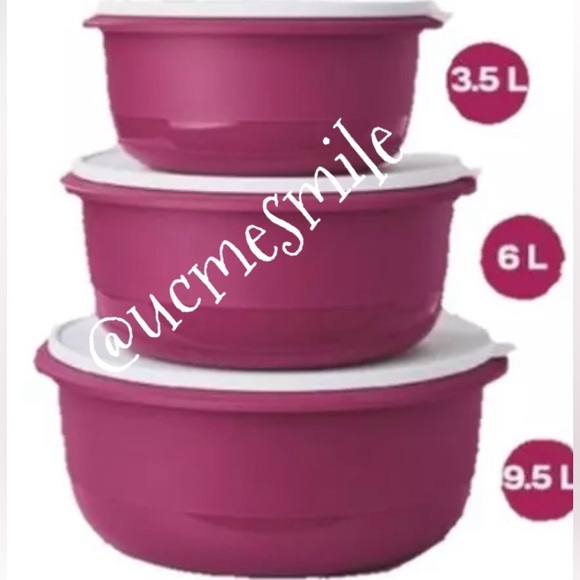 Tupperware Ultimate Mixing Bowls Set of (3) with Lids - Picture 12 of 13